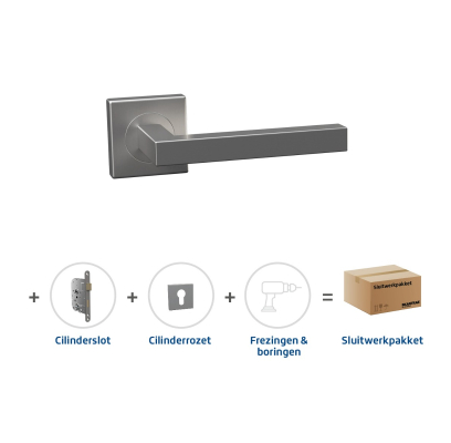 Sluitwerkpakket 2035 Squared cilinder RVS