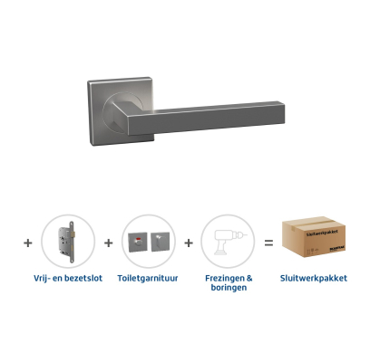 Sluitwerkpakket 2034 Squared toilet RVS