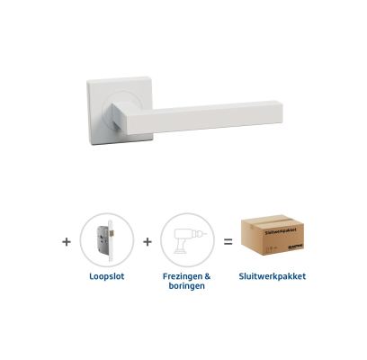 Sluitwerkpakket 2041 Squared wit WIT