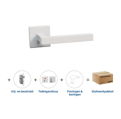 Sluitwerkpakket 2042 Squared toilet WIT