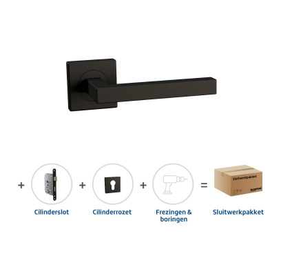 Sluitwerkpakket 2039 Squared cilinder ZWART