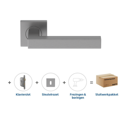 Sluitwerkpakket 2061 Squared 20 regular sleutel RVS