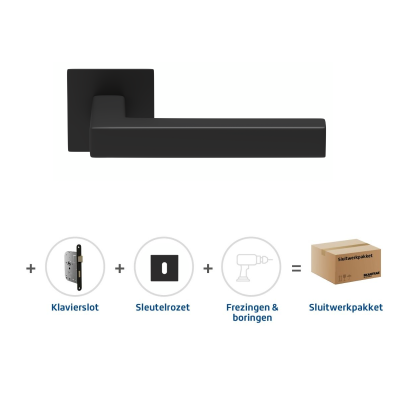 Sluitwerkpakket 2069 Squared 20 flat sleutel ZWART