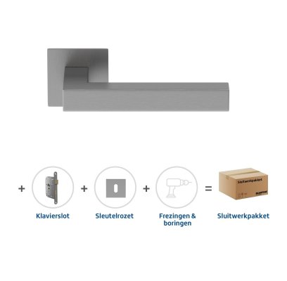 Sluitwerkpakket 2073 Squared 20 flat sleutel RVS