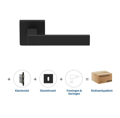 Sluitwerkpakket 2077 Quadrate 28 regular sleutel ZWART