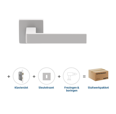 Sluitwerkpakket 2081 Quadrate 28 regular sleutel WIT