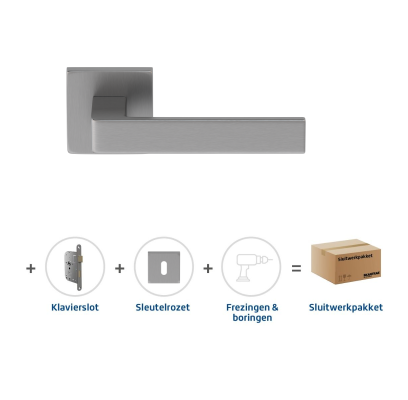 Sluitwerkpakket 2085 Quadrate 28 regular sleutel RVS