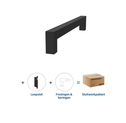 Sluitwerkpakket 2091 Squared deurgreep 20x300 ZWART