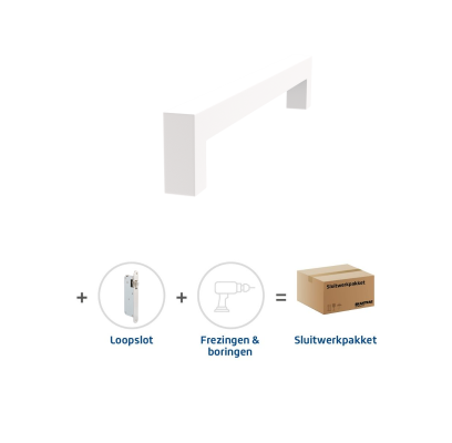 Sluitwerkpakket 2093 Squared deurgreep 20x300 WIT