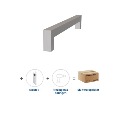 Sluitwerkpakket 2095 Squared deurgreep 20x300 RVS
