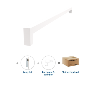 Sluitwerkpakket 2099 Squared deurgreep 20x800 WIT