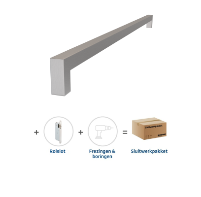 Sluitwerkpakket 2101 Squared deurgreep 20x800 RVS