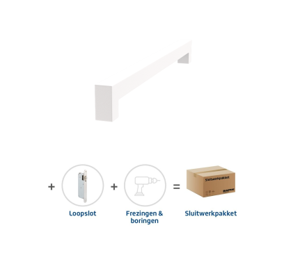 Sluitwerkpakket 2105 Squared deurgreep 16x300 WIT