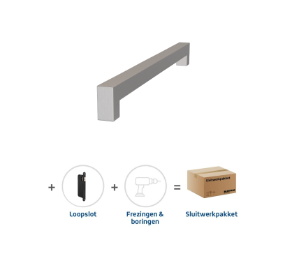 Sluitwerkpakket 2107 Squared deurgreep 16x300 RVS