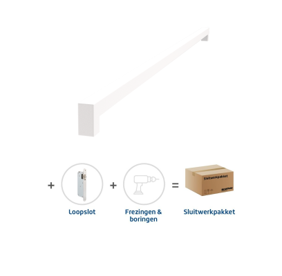 Sluitwerkpakket 2113 Squared deurgreep 16x800 WIT