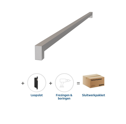 Sluitwerkpakket 2115 Squared deurgreep 16x800 RVS
