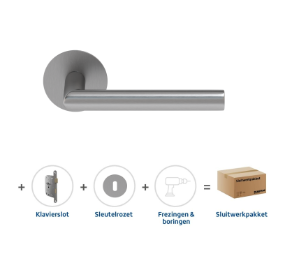 Sluitwerkpakket 2141 Orbit 19 flat sleutel RVS