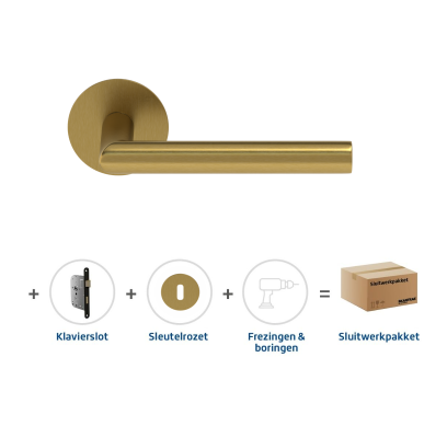 Sluitwerkpakket 2145 Orbit 19 flat sleutel MAT MESSING