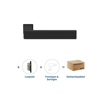 Sluitwerkpakket 815 Quadrate 28 minimal loop ZWART