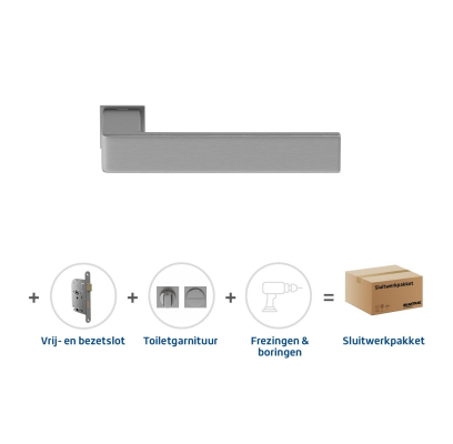 Sluitwerkpakket 857 Quadrate 28 minimal toilet RVS