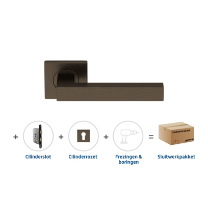 Sluitwerkpakket 2064 Squared 16 regular cilinder BRONS